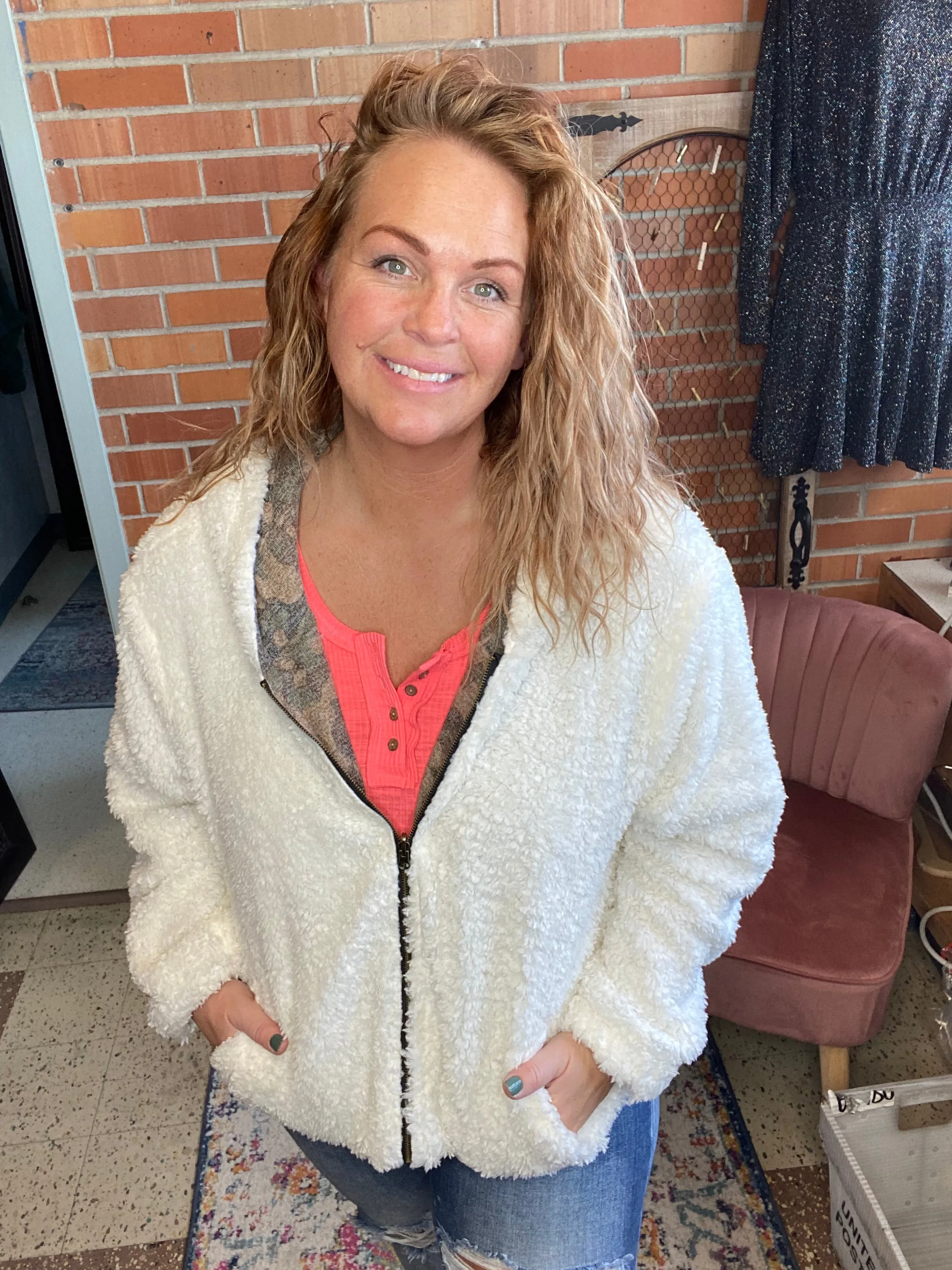Search Me Camo Sherpa Reversable Jacket