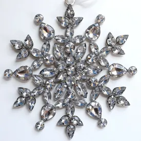 Set of 3 Jeweled Rhinestone Snowflake Ornaments (5.5" Radiant Light Design) - Perfect for Christmas Tree, Hanging Holiday Decoration, Gifts & Decor