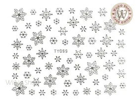 Silver Snowflake Nail Art Sticker - 1 pc (TY099S)