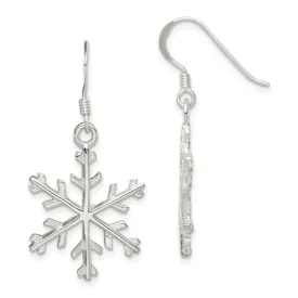 Snowflake Dangle Silver Earrings