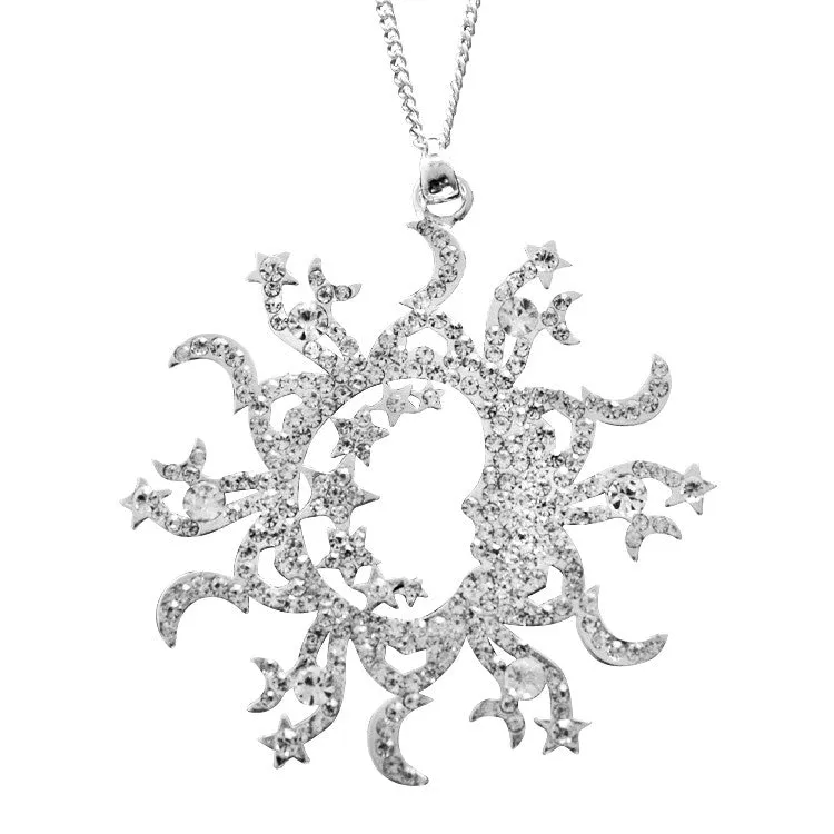 Snowflake Necklace Stars and Moon
