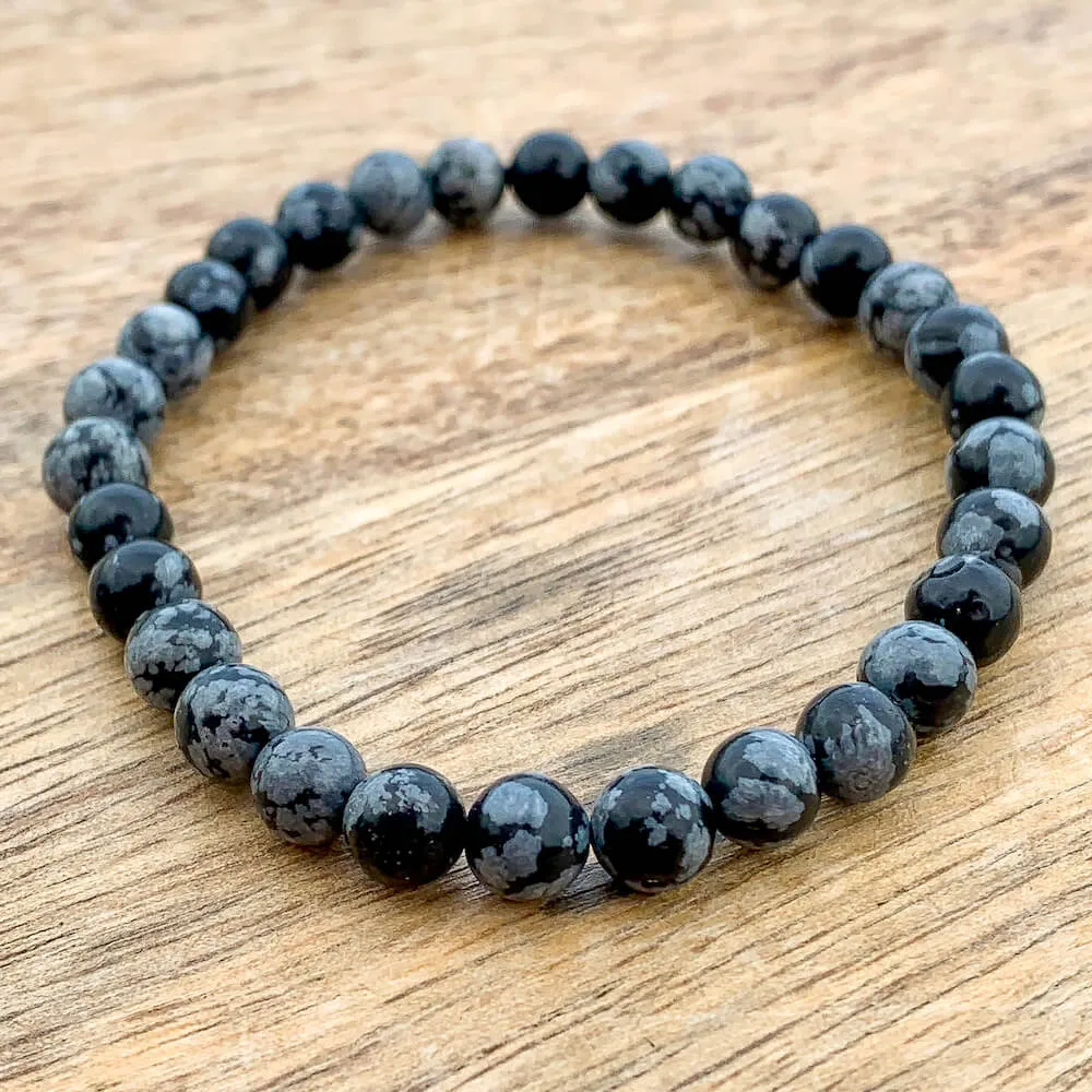 Snowflake Obsidian Beads Bracelet