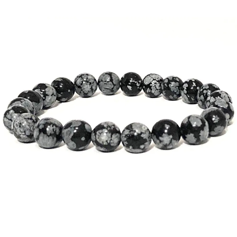 Snowflake Obsidian Beads Bracelet