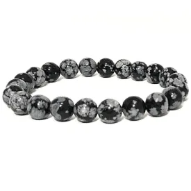Snowflake Obsidian Beads Bracelet