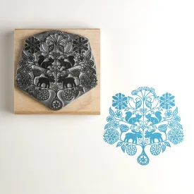 Snowflake Tree Christmas Rubber Stamp