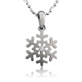 Solitaire Diamond Snowflake Pendant