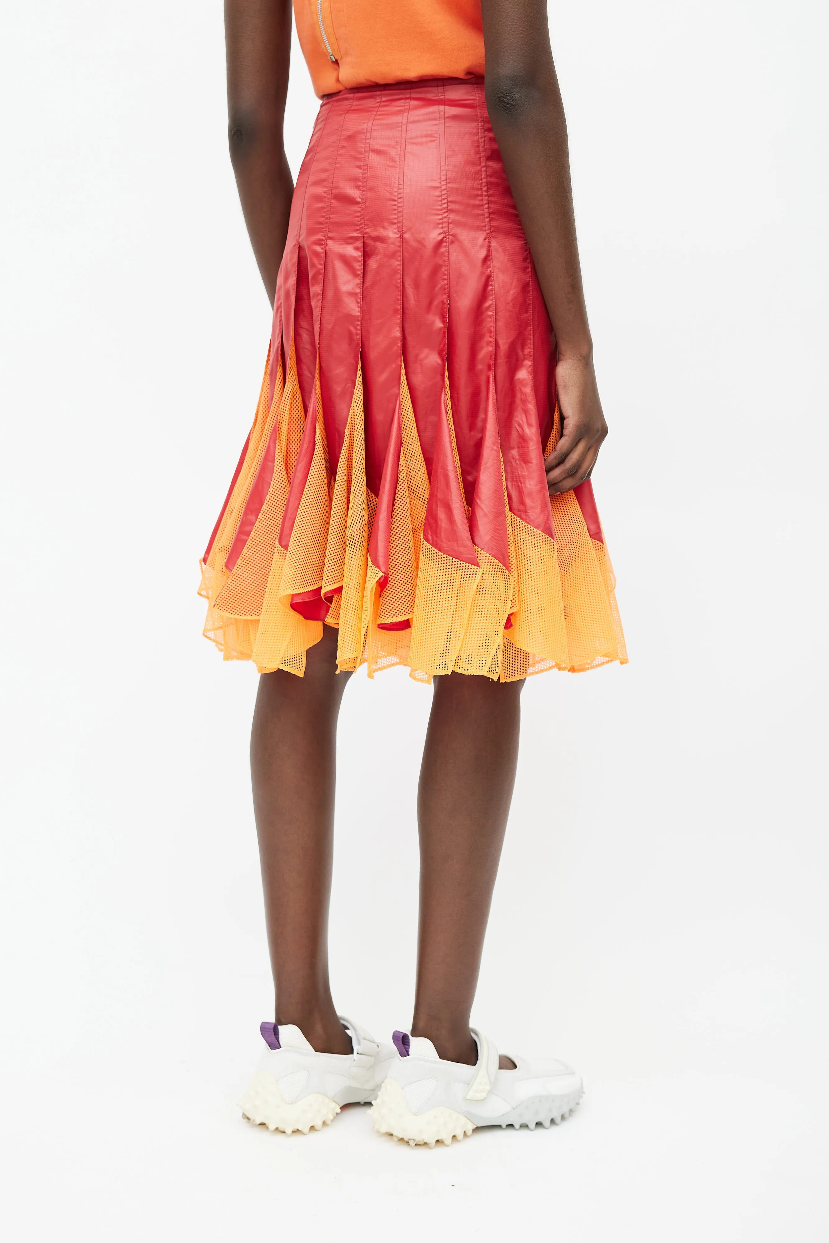 SS 2013 Red & Orange Panelled Skirt