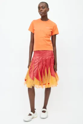 SS 2013 Red & Orange Panelled Skirt