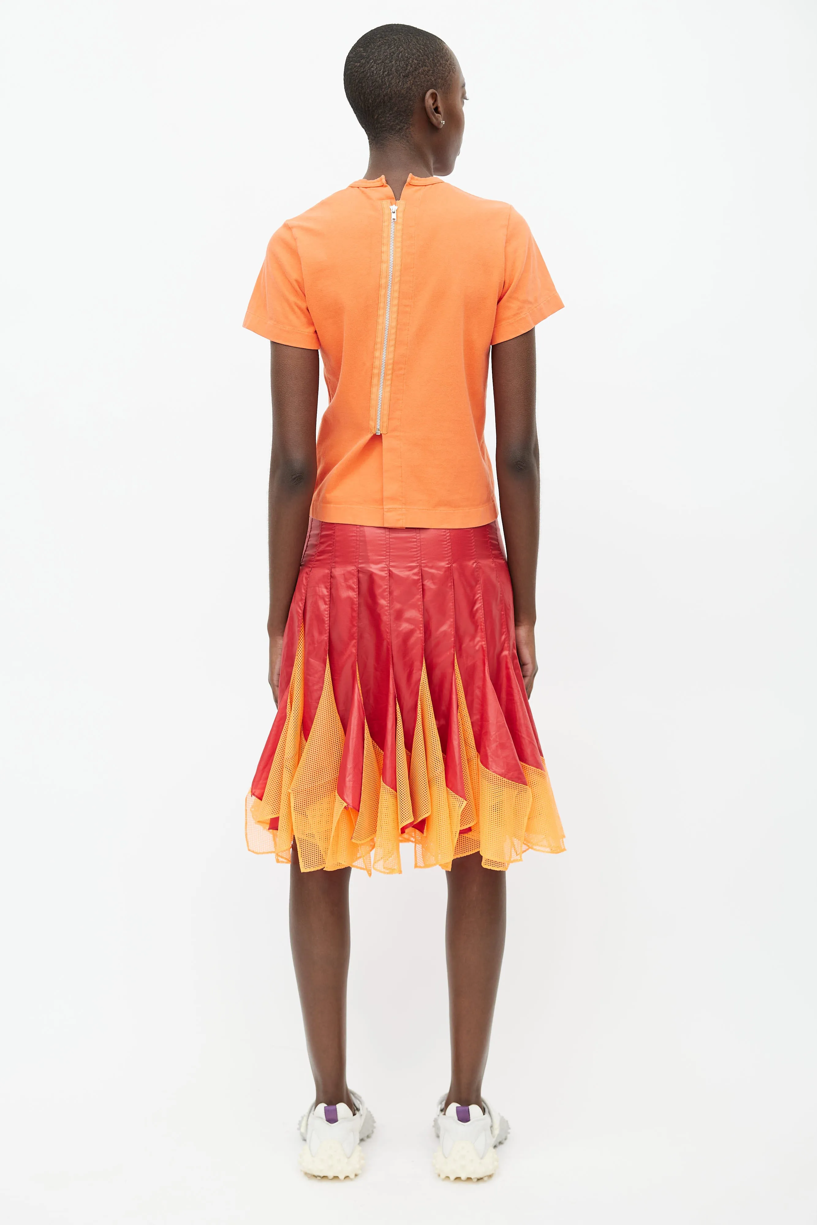 SS 2013 Red & Orange Panelled Skirt