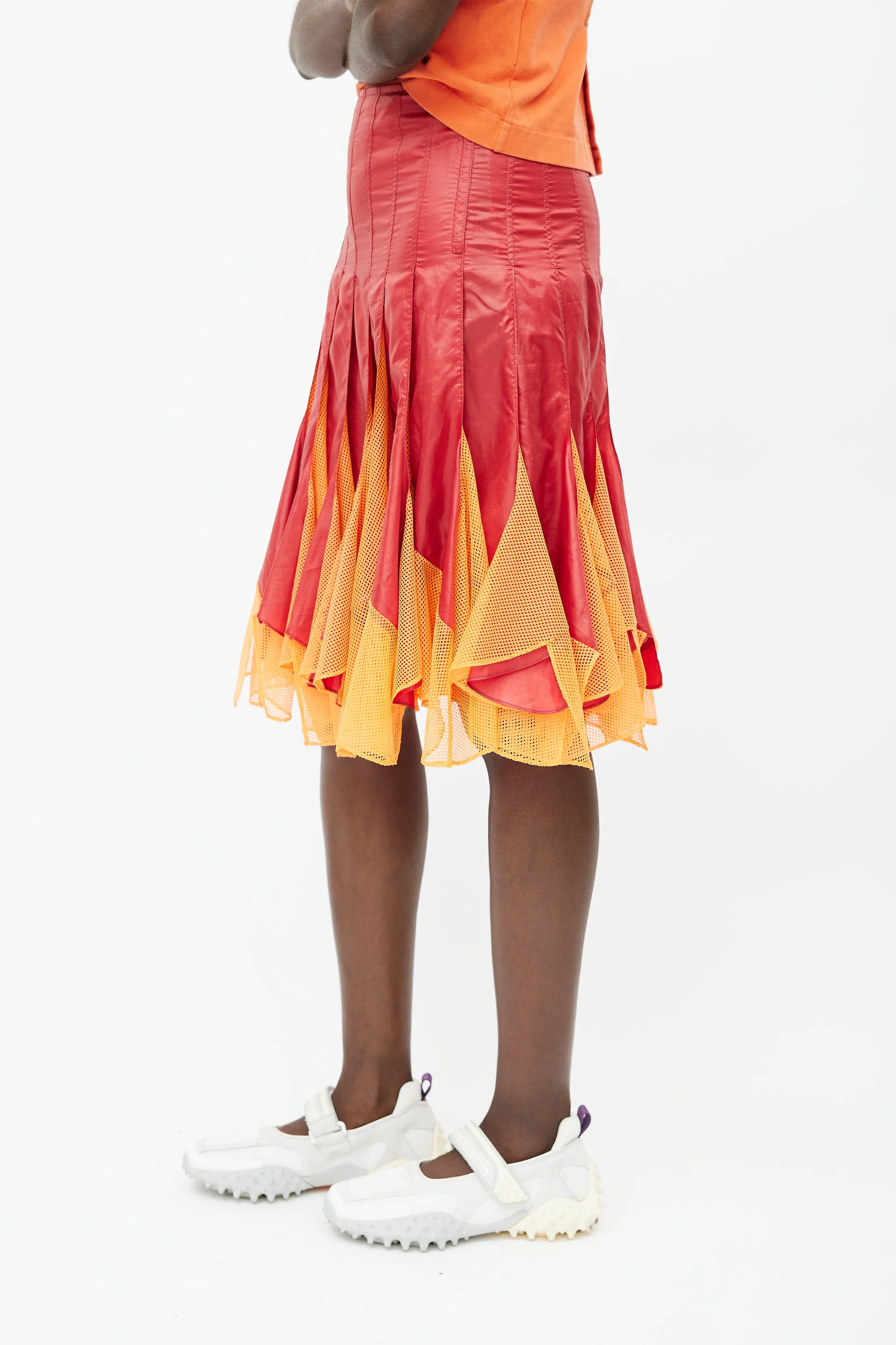 SS 2013 Red & Orange Panelled Skirt