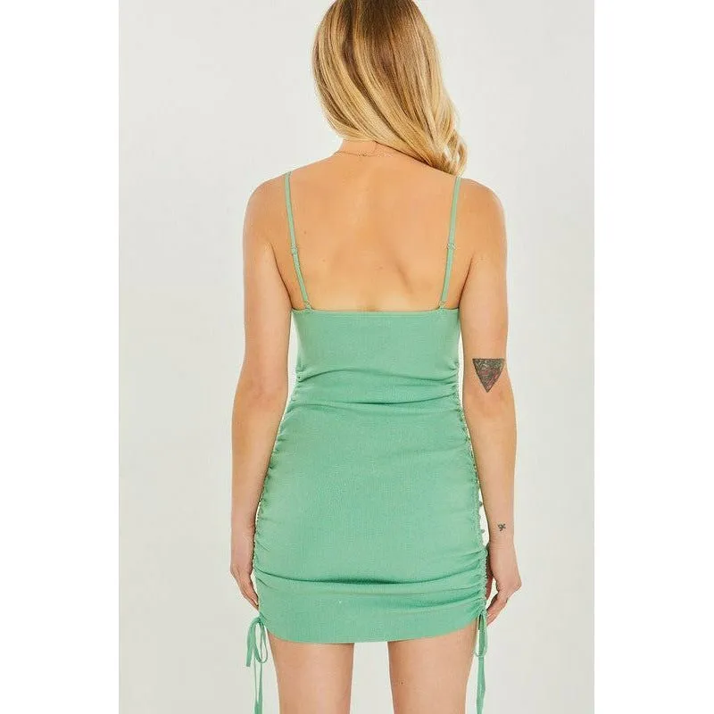 Sweater Dress with Ruching Side Ties