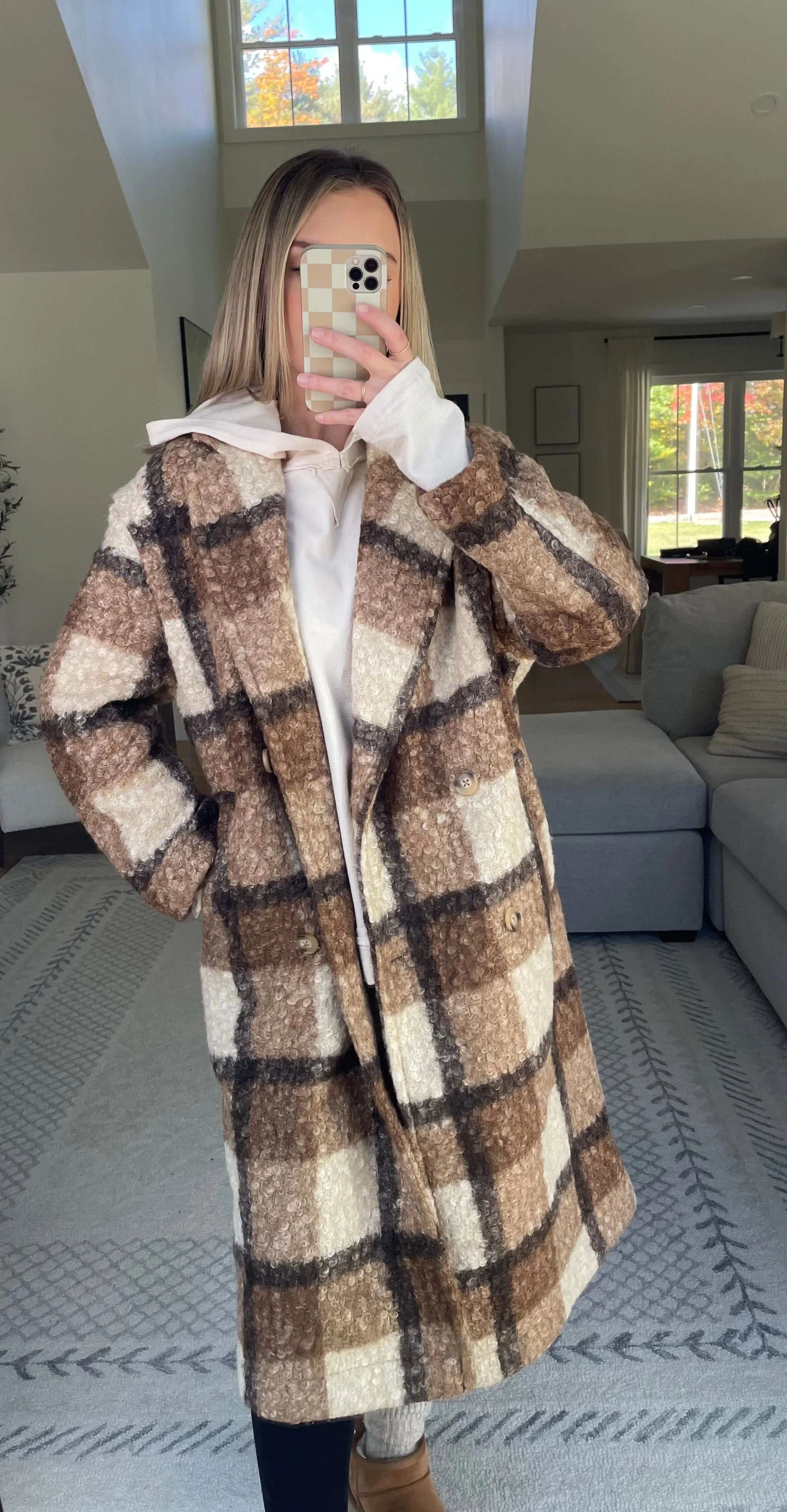 Teddy Longline Coat // Mocha Mix