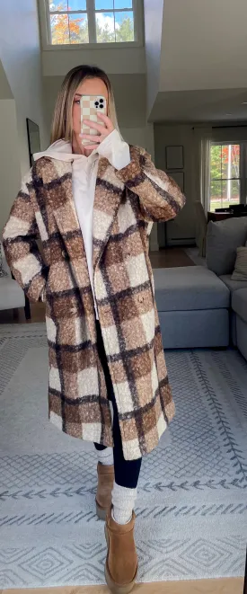 Teddy Longline Coat // Mocha Mix