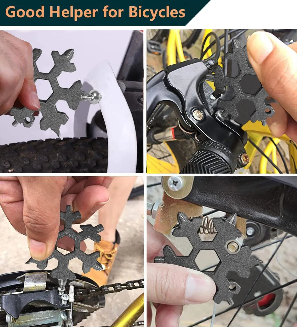 The Latest Multitool Snowflake Tool, 19-In-1 Snowflake Multi Tool, Portable Stainless Steel Keychain Screwdriver Bottle Opener Snowflake Multi-Tool for Outdoor Enthusiast and Men'S Gift (Colorful)