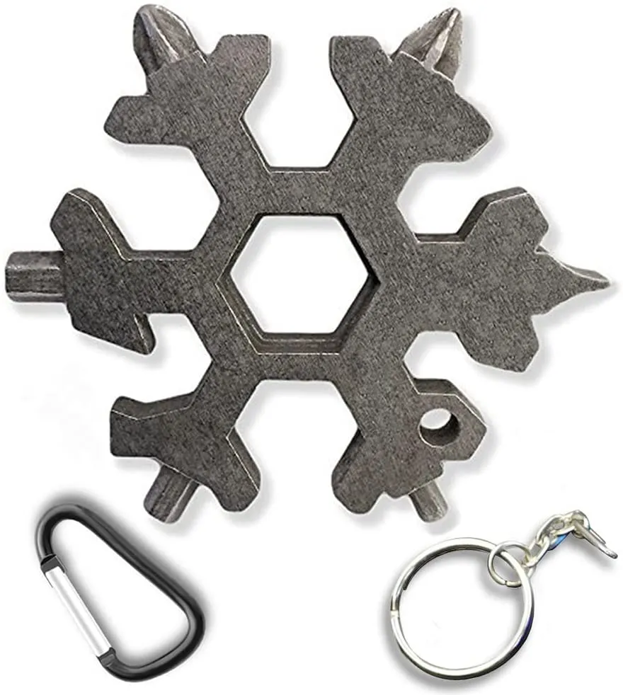 The Latest Multitool Snowflake Tool, 19-In-1 Snowflake Multi Tool, Portable Stainless Steel Keychain Screwdriver Bottle Opener Snowflake Multi-Tool for Outdoor Enthusiast and Men'S Gift (Colorful)