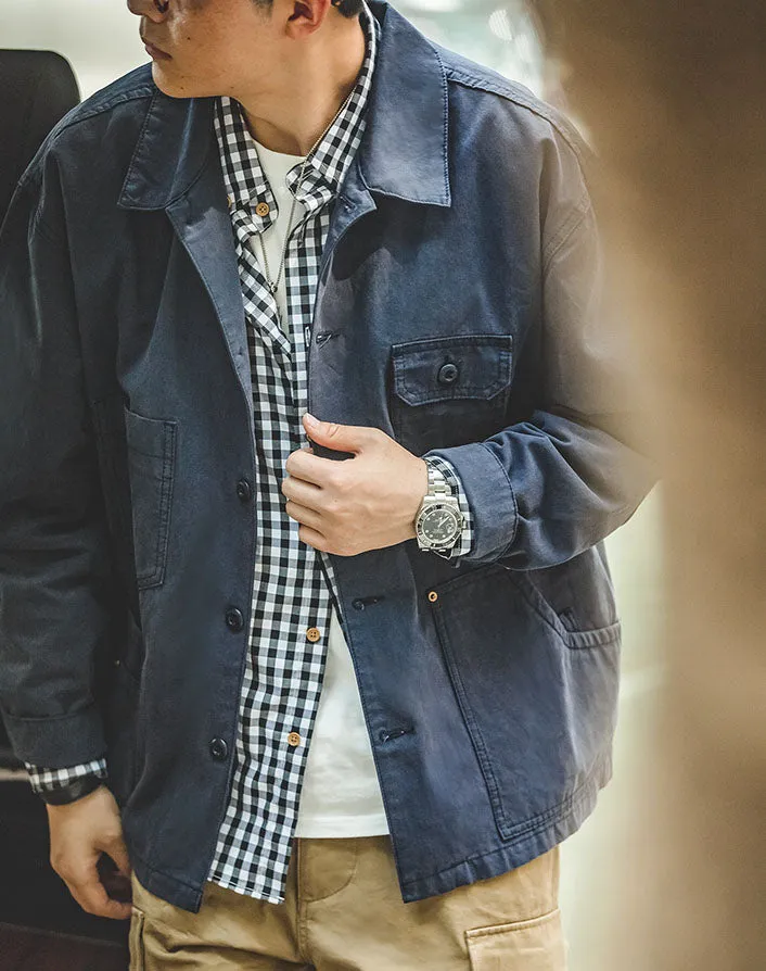 Tooling Retro Asymmetrical Pocket Hunting Men's Coat