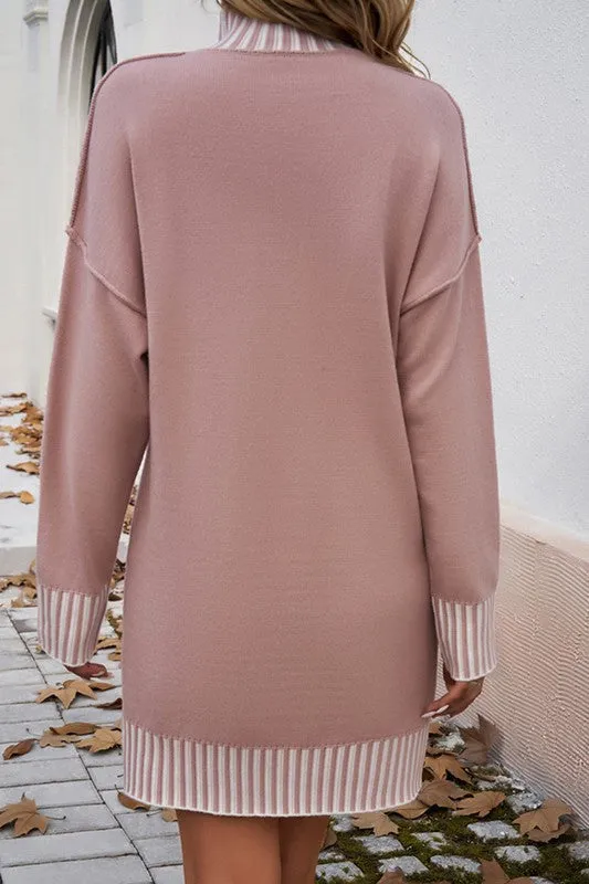 Trim Detail Sweater Dress