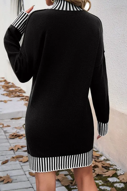Trim Detail Sweater Dress