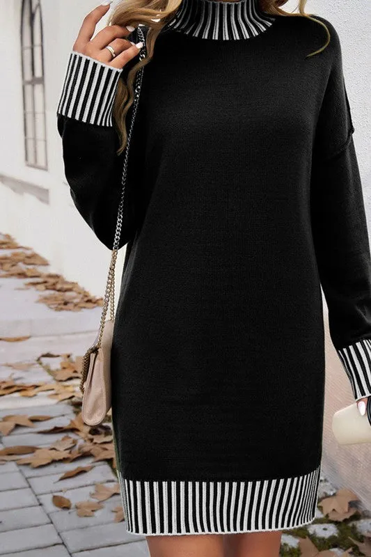 Trim Detail Sweater Dress