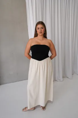 VELLA DRESS NEUTRAL/BLACK