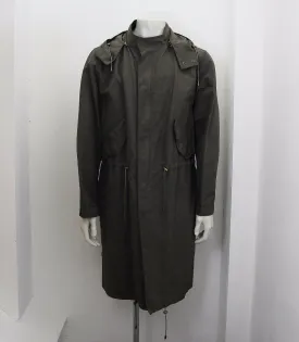 Waxed Silk Khaki Green Fishtail Parka Jacket