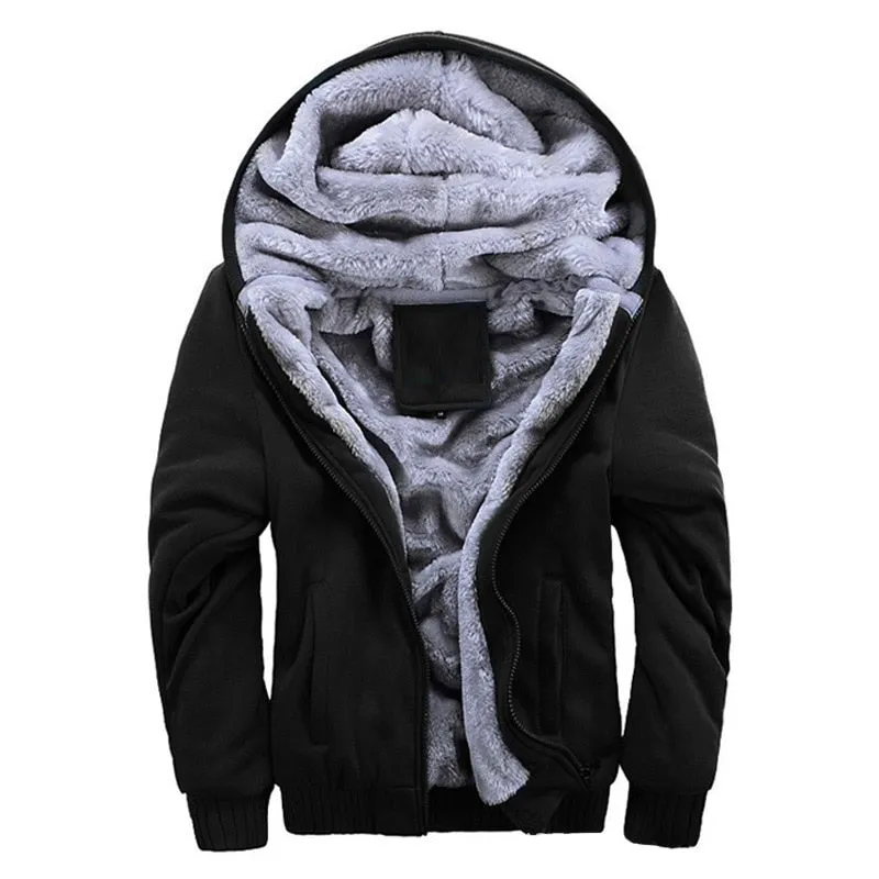 WENYUJH 2018 Winter New Tracksuit Men Fashion Thicken Velvet Casual Hooded Warm Thick Hoodie Solid Moleton Masculino Sweatshirt
