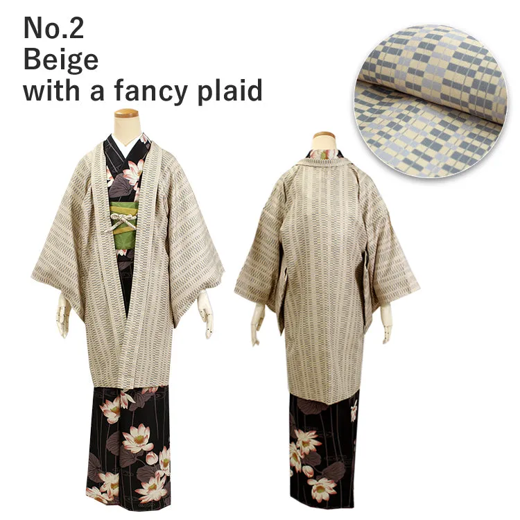 Women's Japanese Kimono Jacket/Cardigan,Haori Coat with a haori cord,Geometric