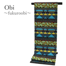 Women's Tailored Washable Japanese Kimono Fukuro Obi Belt - Navy