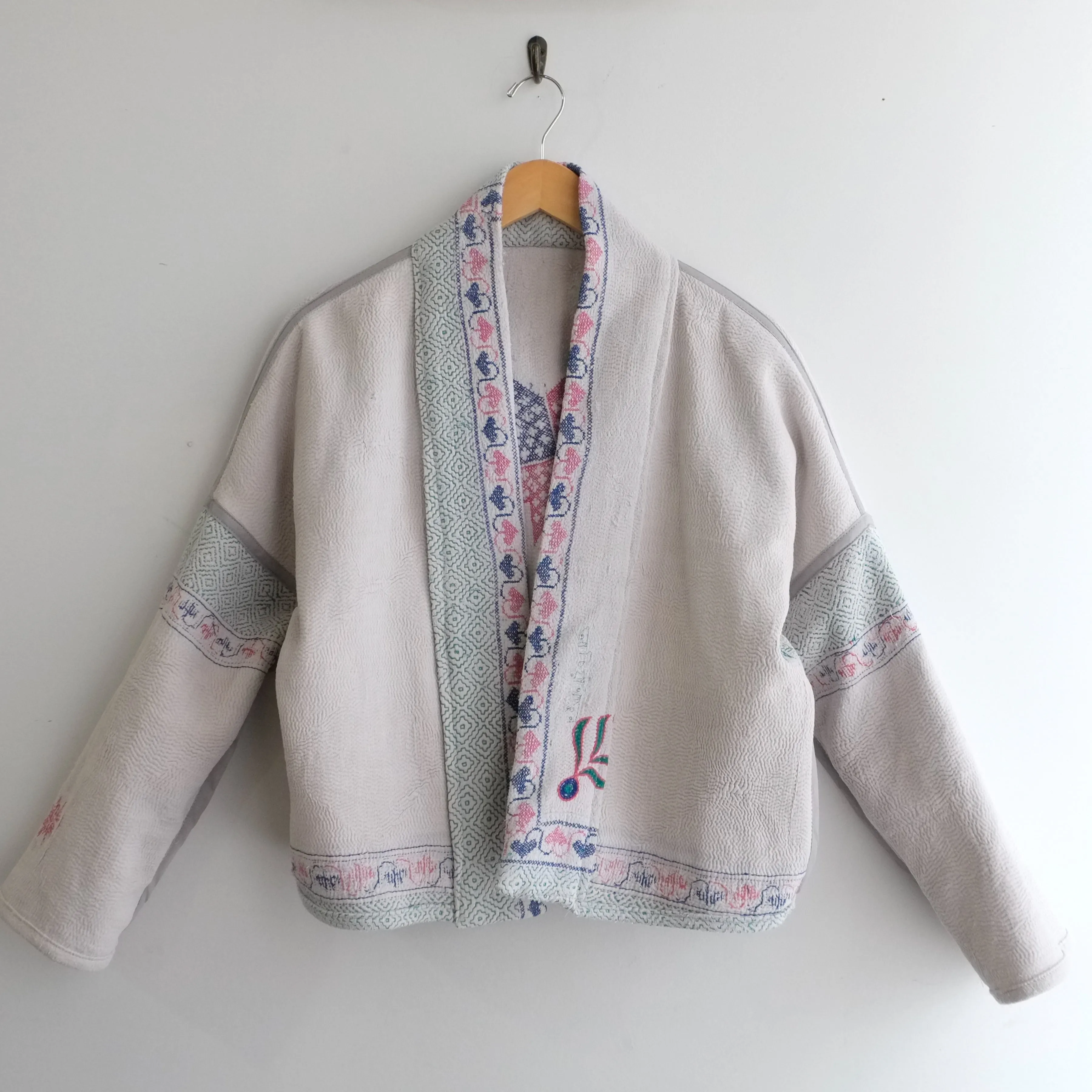 XXS White with Embroidered Star on Back Anoushka Jacket LS001